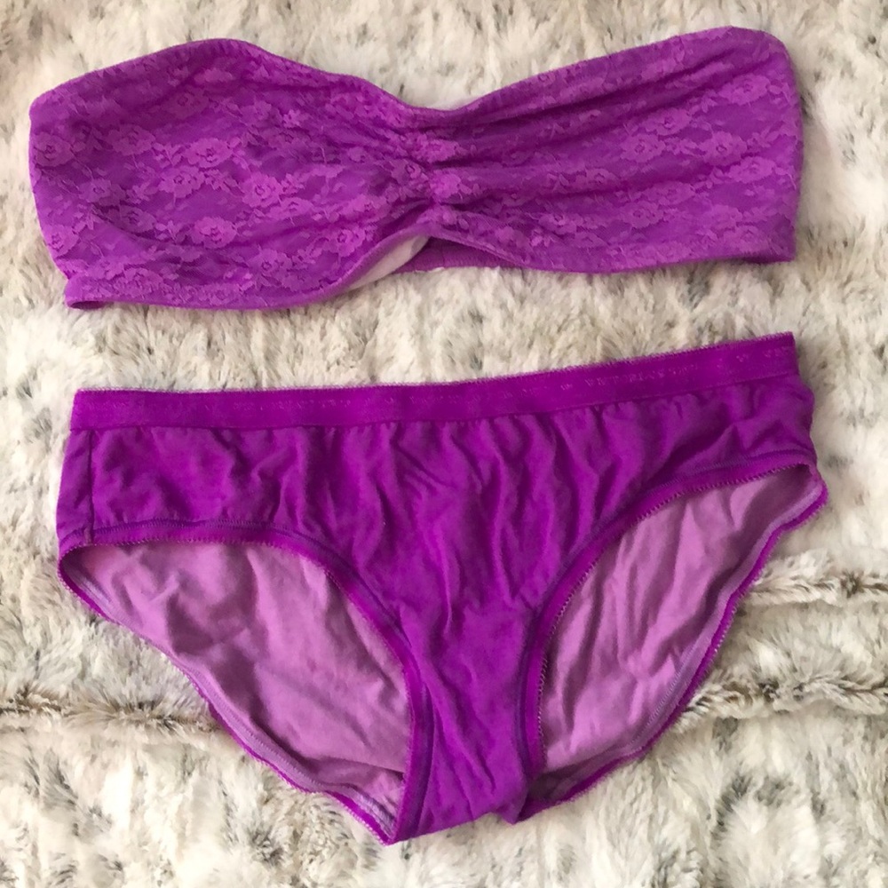 VS Pink Bandeau & Panty Set